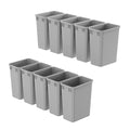 Dowell 10 Pack 35Qt Wastebasket Trash Container, 9Gal, Plastic, Stackable, for Kitchen/Bathroom/Office, Fits Under Sink/Desk - Grey (10, 35 QT)