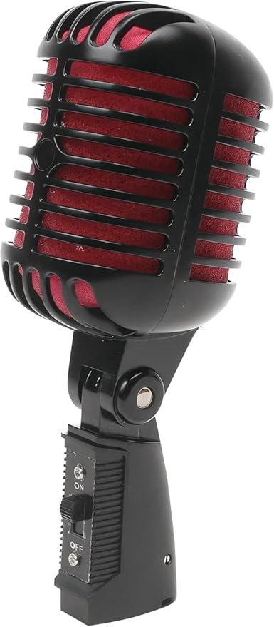 Marsrut Vintage Microphone, Retro Classic Old School Dynamic Vocal Mic, Unidirectional Cardioid Style Compatible with XLR Cable for Universal Stand, for Studio Recording & Live Performance