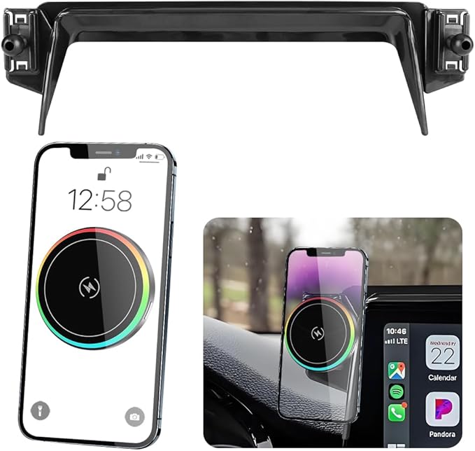 Car Magnetic Phone Mount for Kia Seltos 2021 2022 2023 Auto Interior Accessories Best Cellphone Holder Fast 15W Wireless Charger Cell Phones Charging Screen Stand
