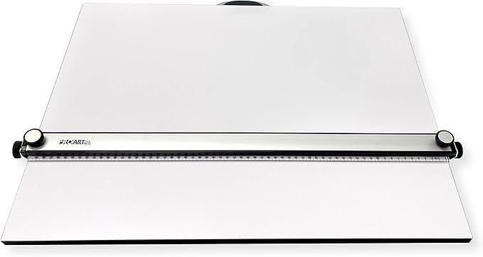 Proartek PK00015 Model PXB24 Portable Drafting Drawing Board 18" x 24"; PXB Series; Adjustable Aluminum Parallel Straightedge; Carry Handle; Architecture Tool for Students and Professionals
