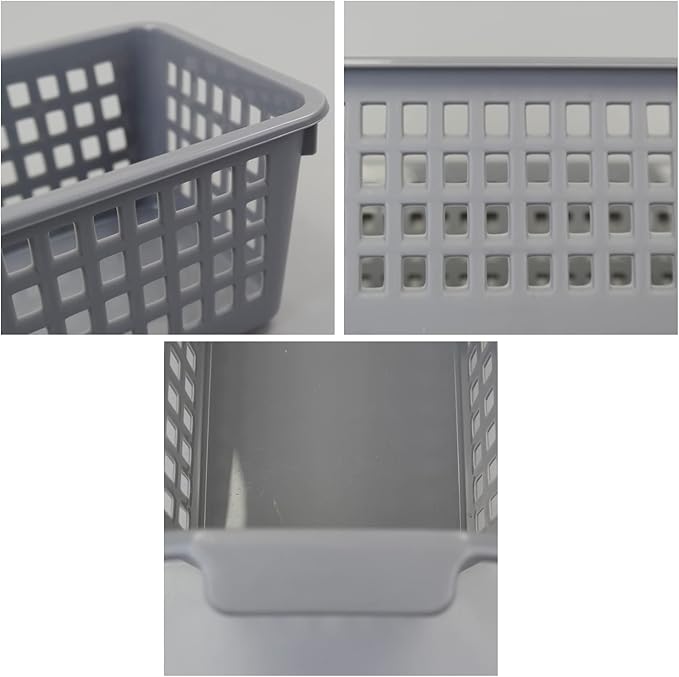 Kiddream 6 Pack Small Storage Baskets, Slim Plastic Baskets Bins, 11.57" x 5" x 3.42"