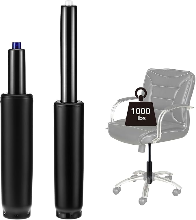 QWORK Gas Lift Cylinder Replacement for Drafting Chairs & Bar Stools, 4'' Stroke, 1000 lbs Capacity, Class 4 (Black)