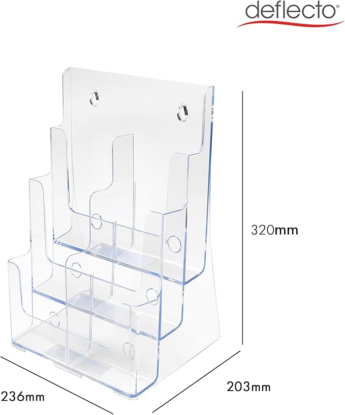 Staples Tiered Document Holder, Clear Plastic – Multi‑Level Desktop Organizer for Files, Mail & Literature