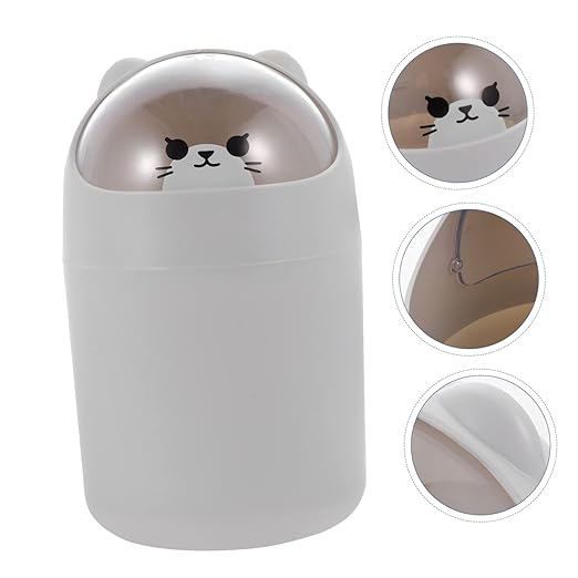 MAGICLULU Desk Trash Can Slim Plastic Garbage Can Lid Bedroom Desktop Mini Trash Bin for Office