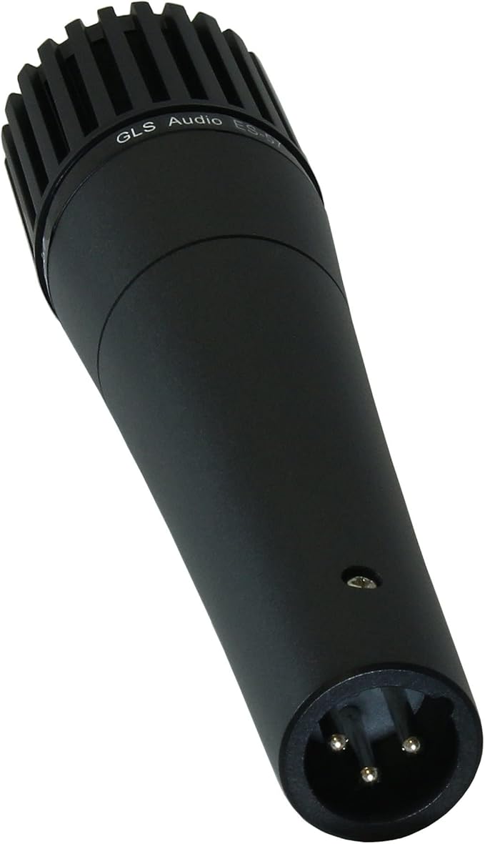 GLS Audio Instrument Microphone ES-57 & Mic Clip - Professional Series ES57 Dynamic Cardioid Unidirectional - For Instruments, Drums, Percussion, Vocals, and more - Professional Microphone for Singing