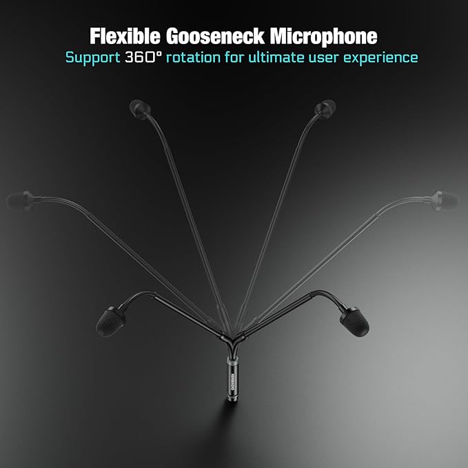 Gooseneck Microphone 23 Inch DJ Mic Professional Dynamic Bob Barker Microphone for Audio Mixer,Dedicated Disc,Shouting,KTV Bar,Podium,Conference,Metal Supports 360°Rotation,Bending,3-pin XLR