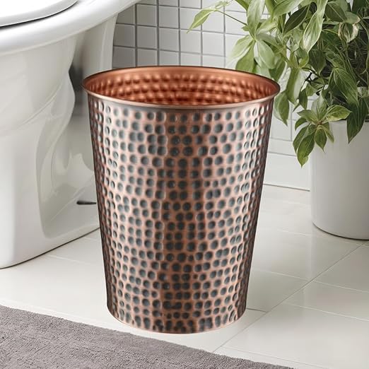 Monarch Abode Hand Hammered Metal Desk Wastebasket – Antique Copper