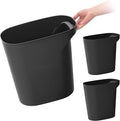 IRIS USA Small Trash Can Wastebasket with Handle, 6 Gallon / 24 Quart, 3-Pack, for Bathroom, Office, Bedroom, Under Sink, Kitchen, Garbage - Black