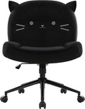 IWMH Armless Office Desk Chair with Wheels,Ergonomic Criss Cross Legged Computer Chair with Fabric Padded, Height Adjustable Wide Seat Vanity Chairs,Mid Back Task Chair for Home, Bedroom (Black)