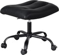 Frassie Mobile Gaming Office Footrest Stool Under Desk Multi-use Height Adjustable Rolling Foot Stool Rest Ottoman (Black)