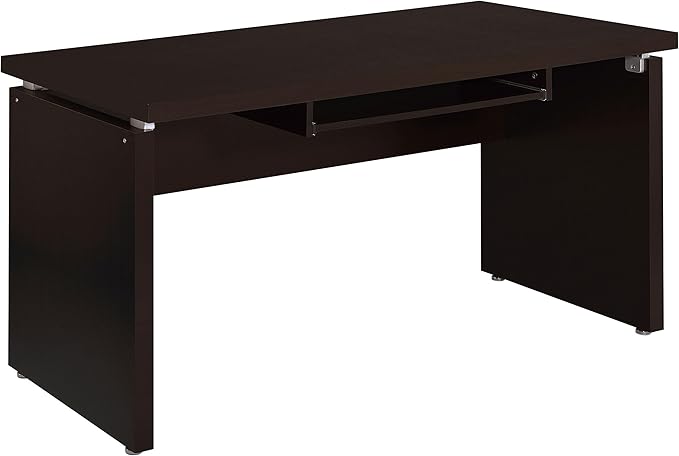 Coaster Home Furnishings - Skylar - Wood - L-Shaped Desk Set with Keyboard Tray, Mobile Filing Cabinet with Casters, Three Drawers - Transitional Style - Home Office - Cappuccino - 800891-S4