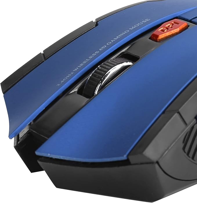 Mechanical Gaming 2.4G Mouse, 1000/1200/1600 3-Speed DPI Ergonomic Mouse with A USB Receiver, for Office/Home/Desktop/Computer/Notebook (Blue)