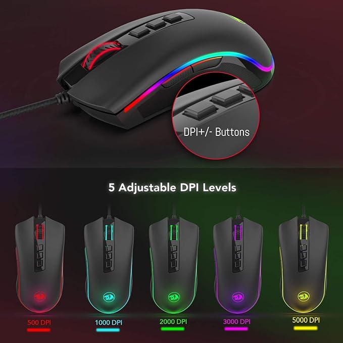 Redragon M711 Cobra RGB Optical Gaming Mouse Black