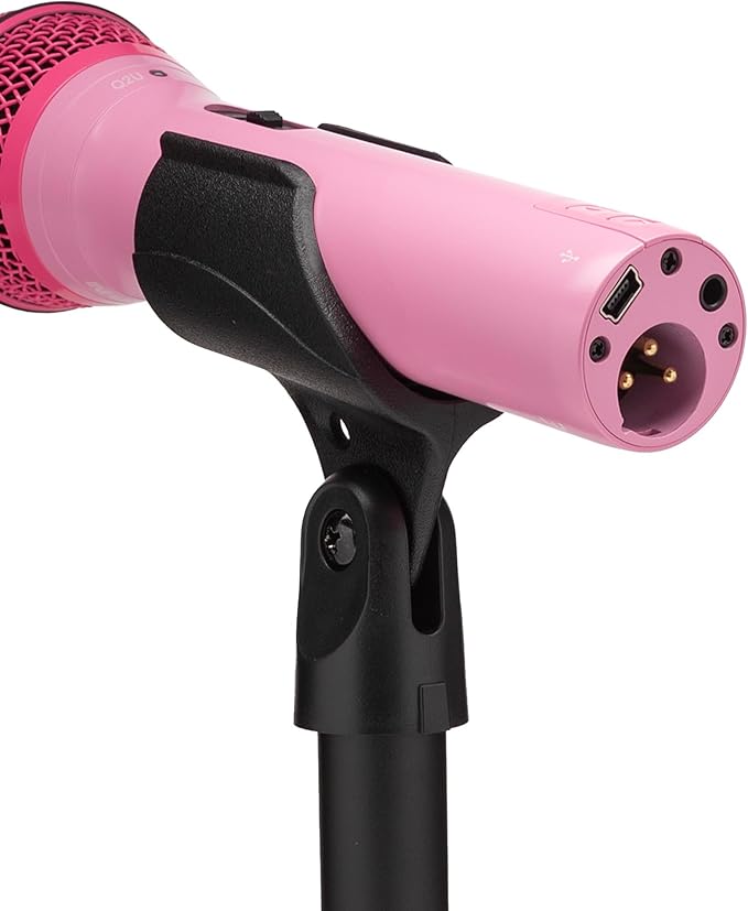 Samson Q2U USB and XLR Handheld Dynamic Microphone with Cardioid Polar Pattern for Podcasting and Live Streaming (Pink)