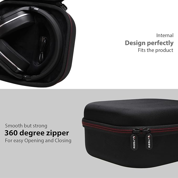 LTGEM Case Compatible with Turtle Beach Stealth 600/700 Gen 3 & 600/700 Gen 2 MAX Wireless Gaming Headset, Black
