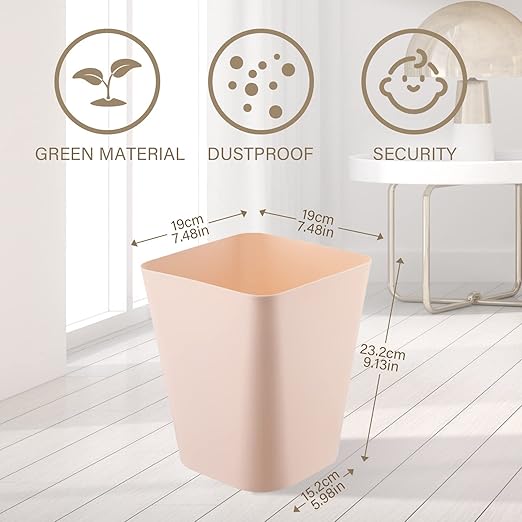Amyhill 10 Pcs Small Trash Can 2 Gallon Plastic Garbage Can Small Waste Basket for Bathroom Office Kitchen Living Room Bedroom Home Under Desk(Multicolor)