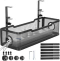 Under Desk Cable Management Tray with Clamp – No Drill Wire Organizer for Office & Home, Cord Management Box – No Damage to Desk