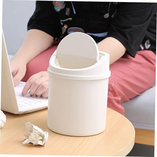 MAGICLULU 2pcs Slim Trash Can Lid Kitchen Office Accessories Recycling Bin for Kitchen Desktop Trash Can Household Bin
