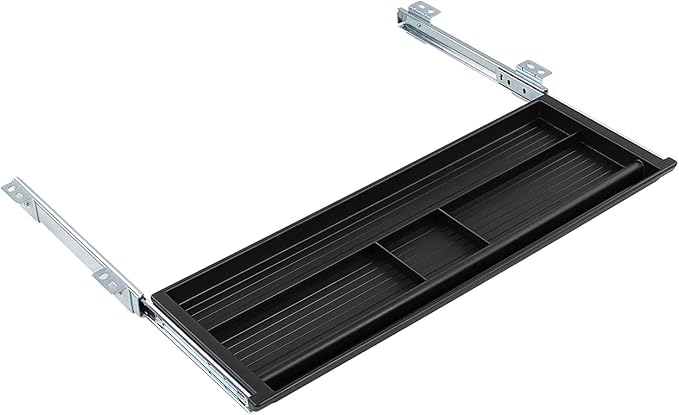 Mount-It! Under Desk Pencil Drawer | 21.25” W, Ball Bearing Slide-Out Organizer for Office Supplies, Paper & Pencils | Fits Desks Over 1” Thick, Adjustable Extension 16.25”–28”