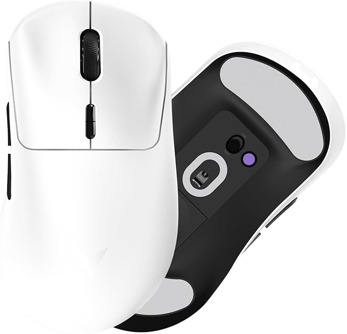 Rapoo VT MAX Lightweight Wireless Gaming Mouse, PAW3950 Ultimate Sensor,750H Battery Life, 8K Polling, 45K DPI, Dual-Mode 2.4G/USB-C, Esports Grade Performance Mouse for PC/Mac (VT3 MAX, White)