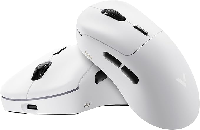 Rapoo VT MAX Lightweight Wireless Gaming Mouse, PAW3950 Ultimate Sensor,750H Battery Life, 8K Polling, 45K DPI, Dual-Mode 2.4G/USB-C, Esports Grade Performance Mouse for PC/Mac (VT3 MAX, White)
