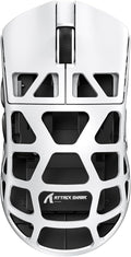 ATTACK SHARK R3 46g Superlight Magnesium Alloy Wireless Gaming Mouse, BT/2.4Ghz/Wired Computer Mouse, 8000Hz Wireless Polling Rate, PAW3395 26K DPI Sensor, Programmable Mice, PC/Laptop/Mac (White)