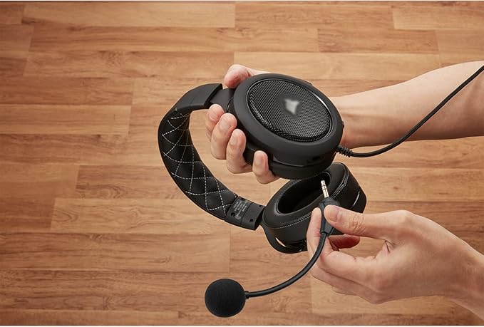 weishan HS60 Pro Mic Replacement for Corsair HS50, HS60, HS70 Gaming Headset Detachable Microphone Gaming Headset on PS5, PS4, PC, Xbox, Noise Cancelling 3.5mm Black