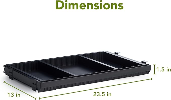 Perfect POSTURE Plastic Standing Desk Drawer – Under Desk Organzier and Storage with Dividers for Height Adjustable Desks – Black (13.25" x 23.5")
