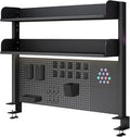 Clamp on Desk Organizer Shelf with Pegboard, Multipurpose Countertop Hutch Bookshelf, Desktop Bookshelf Storage Shelves for Home Office Dorm Gaming Desk,Black (39.4in)