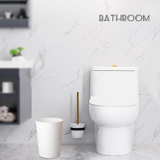 UUJOLY Small Trash Can Wastebasket Garbage Can Container Bins for Bathrooms, Laundry Room, Kitchens, Offices, Kids Rooms, Dorms (White)