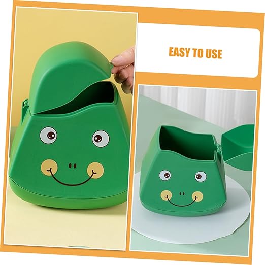 PRETYZOOM Mini Desktop Trash Can Lid Cute Wastebasket for Home Office and Car Compact and Easy to Clean Rubbish Bin for Tidy Workspaces