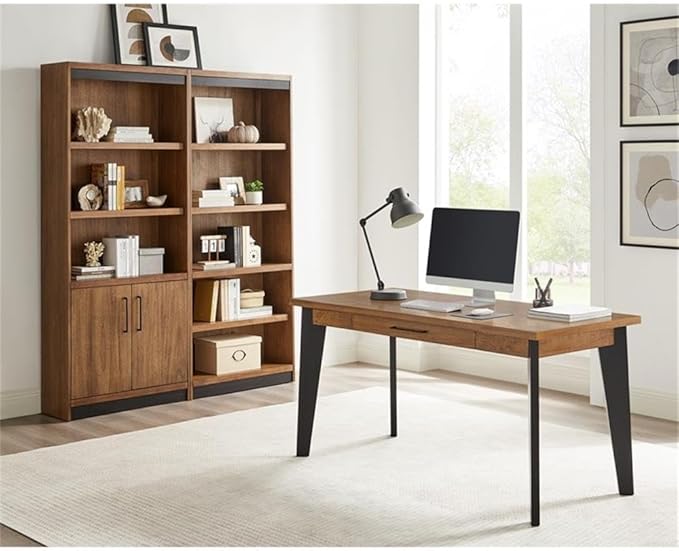 Pemberly Row Set of 3 Writing Office Table & Filing Cabinet & Bookcase