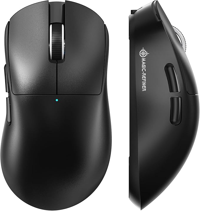 MAGIC-REFINER X2 69g Superlight Wireless Gaming Mouse,BK3633 Tri-Mode BT/2.4G Wireless/Wired Mouse,25000 DPI,1000Hz Polling Rate,500mAh,Med to Large Hand Size,5 Programmable Buttons for PC/Mac,Black