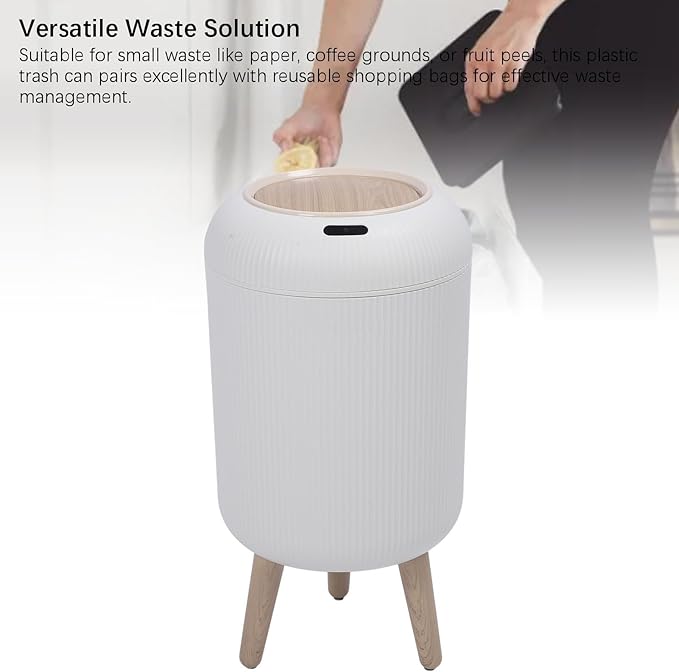 Aramox Motion Sensor Trash Can, 3 Gallon Smart Garbage Can Water Proof Touchless Trash Can Slim Small Trash Bin Compatible with Kitchen Bedroom (White)