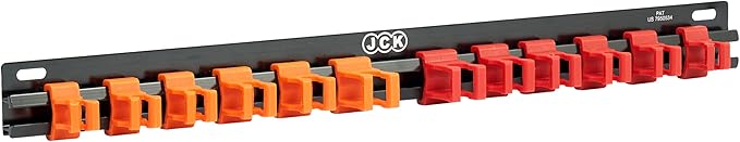 JCK Professional Quality Aluminum Screwdriver Organizer, Wall Mount Screwdriver Organizer, Toolbox Storage, Tool Storage Organizer,Garage Workshop,Hand Tool Holder,Flathead and Phillips Screwdrivers