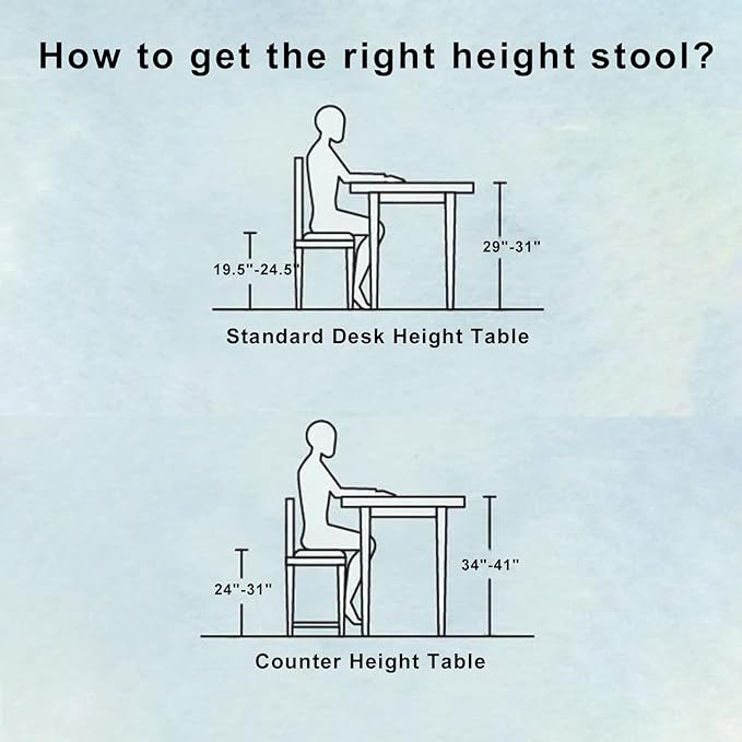 Lockable Stool with Back and Foot Rest Ergonomic Rolling Hydraulic Adjustable Stool for Doctor Esthetician Artist Home Small Office Desk (Black, 19.5''-24.5'')
