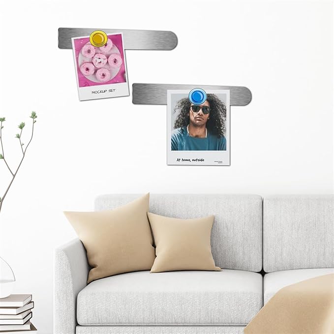 Metal Magnetic Strips with Adhesive Backing Bulletin Bar Board Memo Strip with Colorful Magnet for Home Office School 4 Pcs (Silver)
