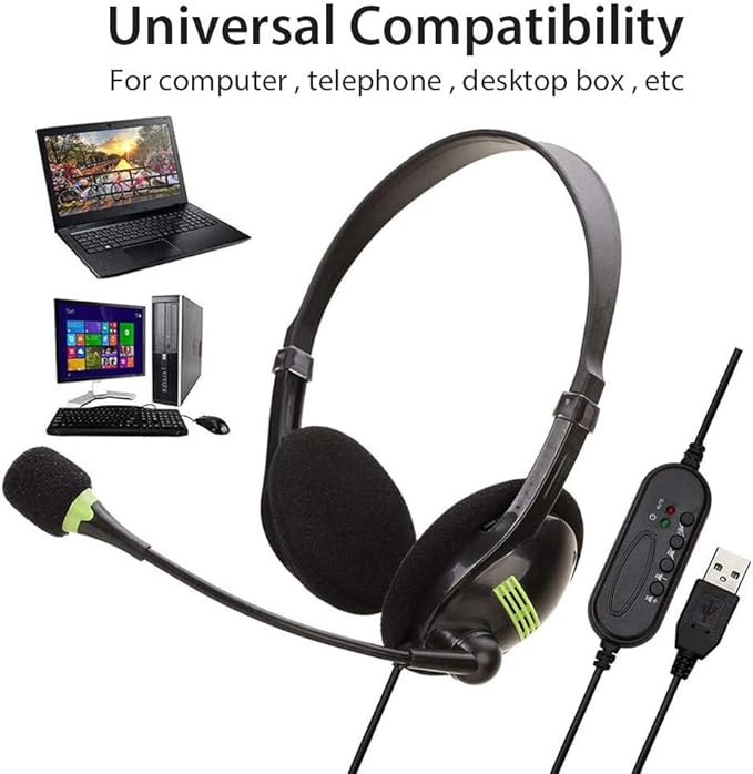 Wired Gaming Headset - Gaming Earphone with Microphone USB Headphone with Mic for Video Game Wired Earbuds