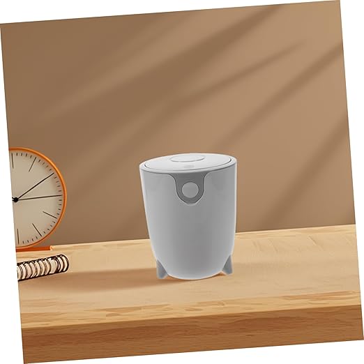 Zerodeko Small Trash Can with Lid Mini Desktop Garbage Bin for Home Office Slim Waste Basket for Kitchen Bathroom Bedroom Portable Indoor Trash Can Cute Design