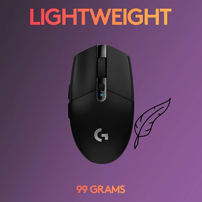 Logitech G305 Lightspeed Wireless Gaming Optical Mouse, Black | Hero Sensor, 12,000 DPI, Lightweight, 6 Programmable Buttons, 250h Battery, Onboard Memory, PC/Mac | Signature Series Gift Bundle