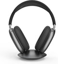 All-Aluminum Headphone Stand for AirPods Max, Full CNC-Machined Metal Base with Soft Silicone Contact Pad, Futuristic Ring Design, Stable Desktop Display Dock (Gray)