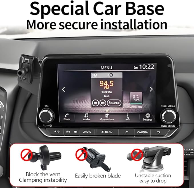 Car Magnetic Phone Mount for Nissan Rogue 2021-2026 and Altima 2019-2025 and Sentra 2020-2025【 8-inch Screen 】 Auto Accessories Best Cell Phones Holder Fast 15W Wireless Charger Stand