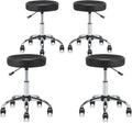 KLASIKA Set of 4 Round Rolling Stool Swivel with Wheels Adjustable Height Heavy Duty Wide Seat Drafting Stool Chair for Office Salon Massage Spa Medical Tattoo Beauty 4 Pack