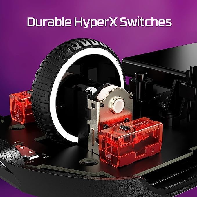 HyperX Pulsefire Haste 2 Gaming Mouse Wireless RGB Rechargeable 100 Hour Battery Life 26K Sensor Lightweight 61g 2.4Ghz Bluetooth Wired 6 Buttons for PS5 PS4 Xbox PC Gaming Mice, Black (Renewed)