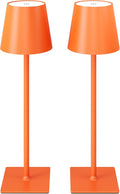 CHLORANTHUS 2 Pack Cordless Table Lamps, 3 Colors Stepless Dimming, 5000mAh Rechargeable Battery LED Desk Lamp for Bedroom/Couple Dinner/Desk/Cafe/Dining Room/Terrace