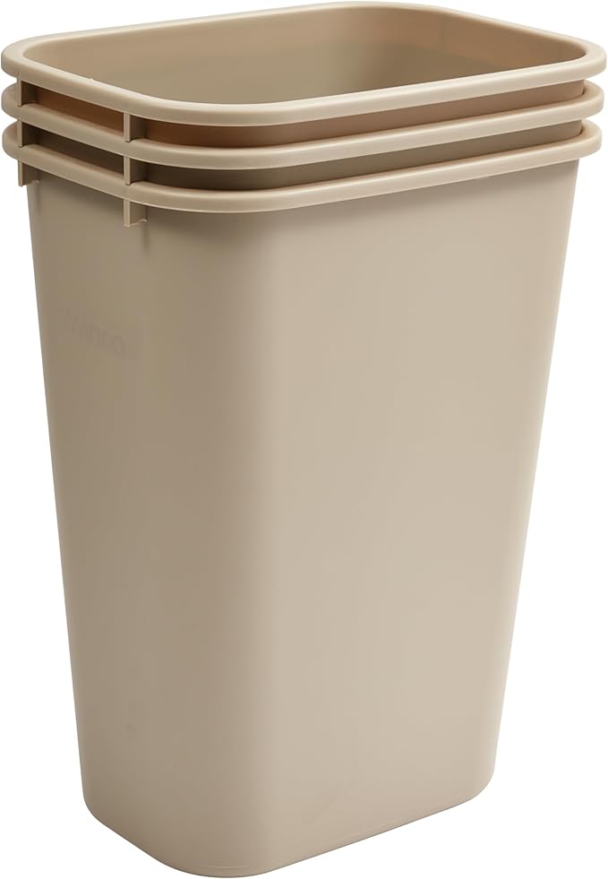 Winco PWR-41BE Waste Basket, 10 Gallon, Plastic ,Beige