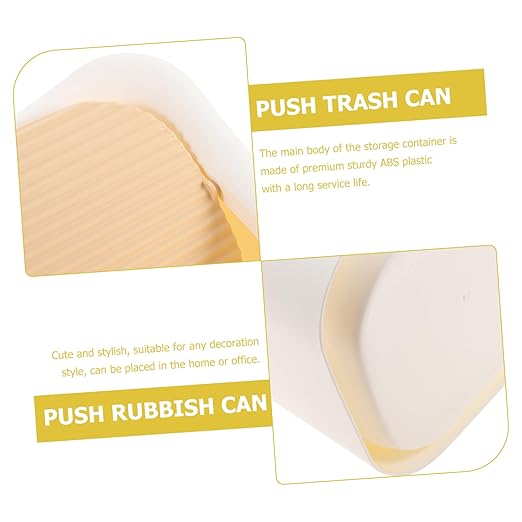 KOMBIUDA Modern Slim Desktop Trash Can Lid Wastebasket for Bathroom Vanity Office Compact Table Garbage Bin for Small Spaces Includes Trash Bags