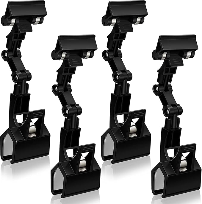 Adjustable Document Holder for Typing, Rotatable Paper Copy Holder Clip,Handy Artist Supplies Clamp,Computer Typing Proofing Folder.(4 Pack) (Black)