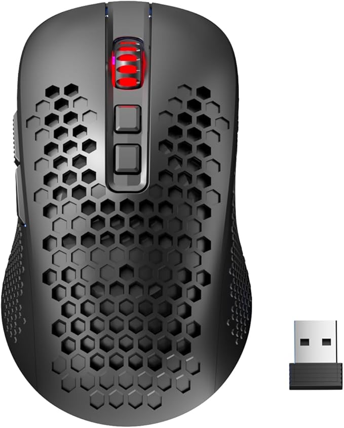 Redragon M694 Wireless Gaming Mouse with Honeycomb Shell, 7200DPI Tri-Mode Ultralight Gaming Mouse Wireless, RGB, 7 Programmable Buttons, Long-Life Battery, Software Support Gamer Mouse for Pc, Mac