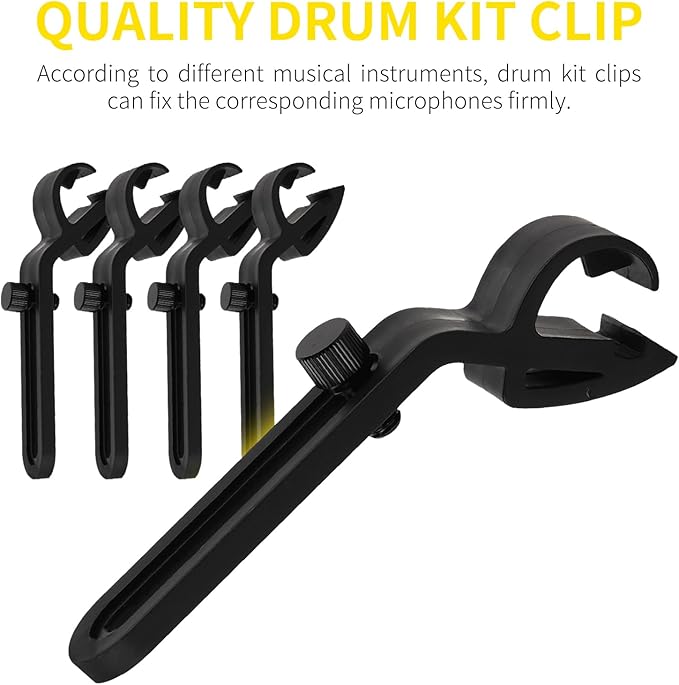 XTUGA DI7 7-Piece Drum Microphone Kit – No XLR Cable Needed, Metal Kick/Bass Drum Mic, Tom/Snare & Cymbal Mics with Clips, for Stage Performances & Studio Recording